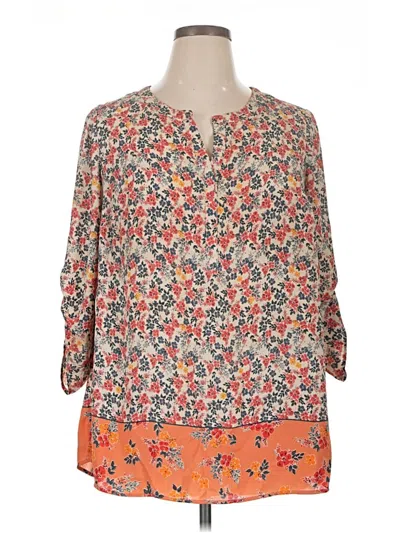 Pre-owned Daniel Rainn 3/4 Sleeve Blouse In Orange