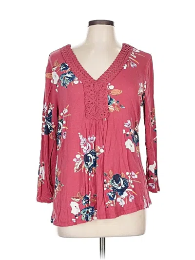 Pre-owned Daniel Rainn 3/4 Sleeve Blouse In Pink