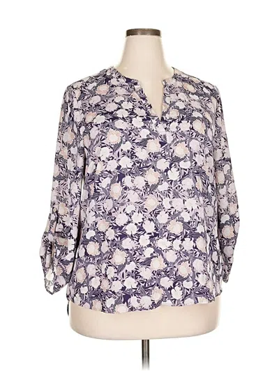 Pre-owned Daniel Rainn 3/4 Sleeve Blouse In Purple