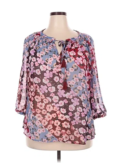 Pre-owned Daniel Rainn 3/4 Sleeve Blouse In Purple