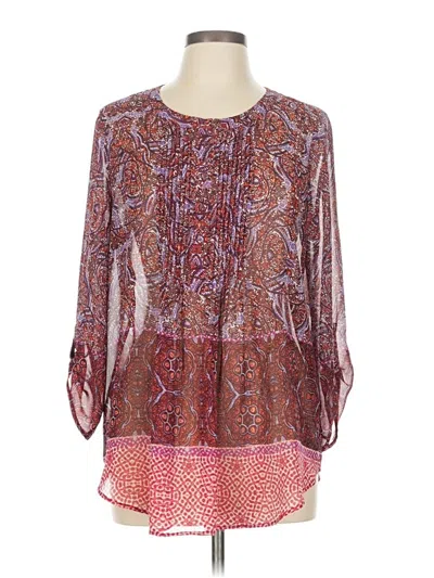Pre-owned Daniel Rainn 3/4 Sleeve Blouse In Purple