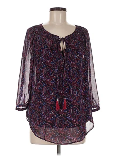 Pre-owned Daniel Rainn 3/4 Sleeve Blouse In Purple