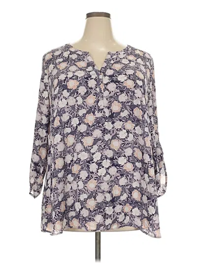 Pre-owned Daniel Rainn 3/4 Sleeve Blouse In Purple