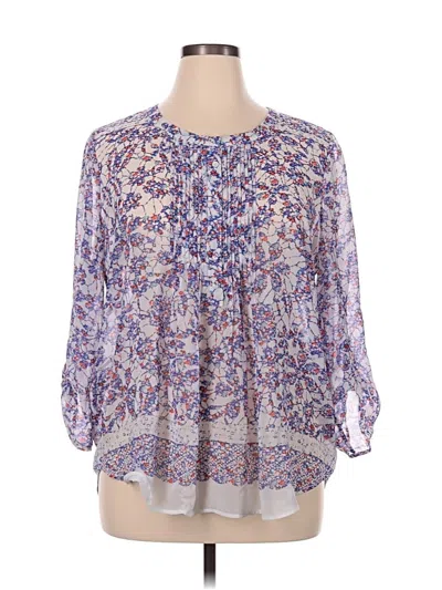 Pre-owned Daniel Rainn 3/4 Sleeve Blouse In Purple
