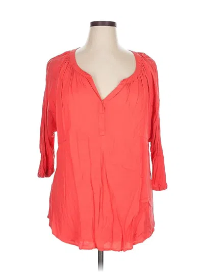 Pre-owned Daniel Rainn 3/4 Sleeve Blouse In Red