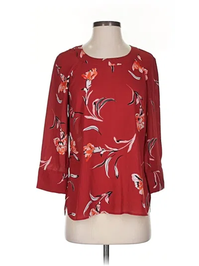 Pre-owned Daniel Rainn 3/4 Sleeve Blouse In Red