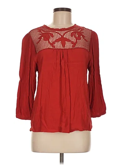 Pre-owned Daniel Rainn 3/4 Sleeve Blouse In Red