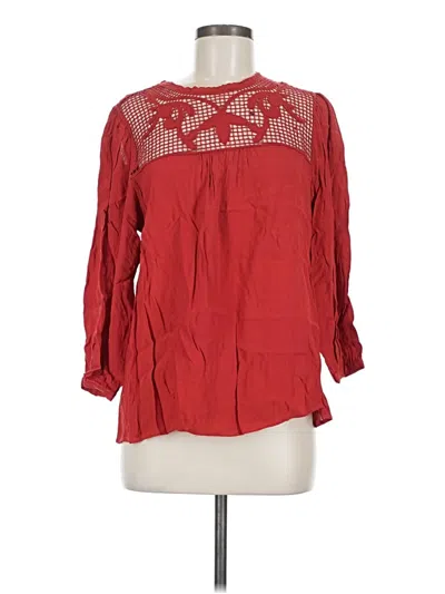 Pre-owned Daniel Rainn 3/4 Sleeve Blouse In Red