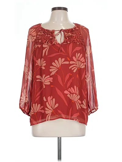 Pre-owned Daniel Rainn 3/4 Sleeve Blouse In Red