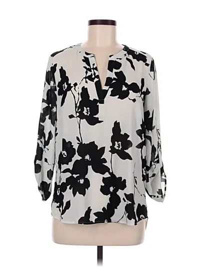 Pre-owned Daniel Rainn 3/4 Sleeve Blouse In Silver