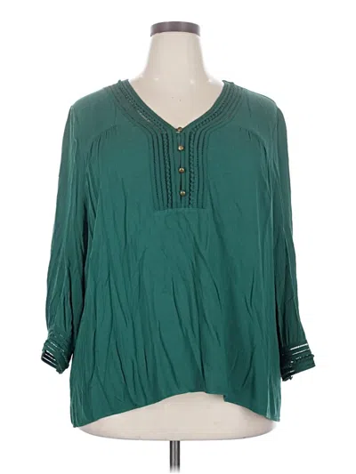 Pre-owned Daniel Rainn 3/4 Sleeve Blouse In Teal