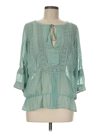 Pre-owned Daniel Rainn 3/4 Sleeve Blouse In Teal