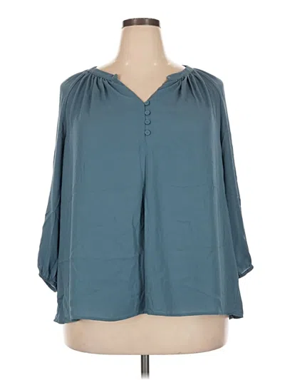 Pre-owned Daniel Rainn 3/4 Sleeve Blouse In Teal