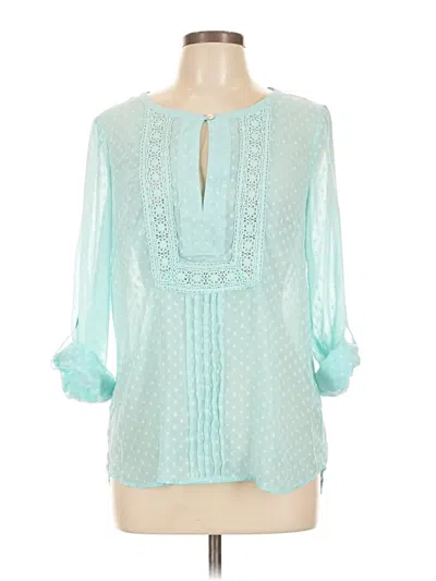 Pre-owned Daniel Rainn 3/4 Sleeve Blouse In Teal