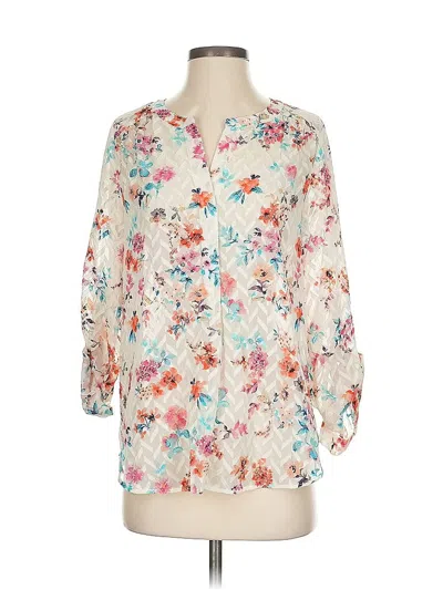 Pre-owned Daniel Rainn 3/4 Sleeve Blouse In White