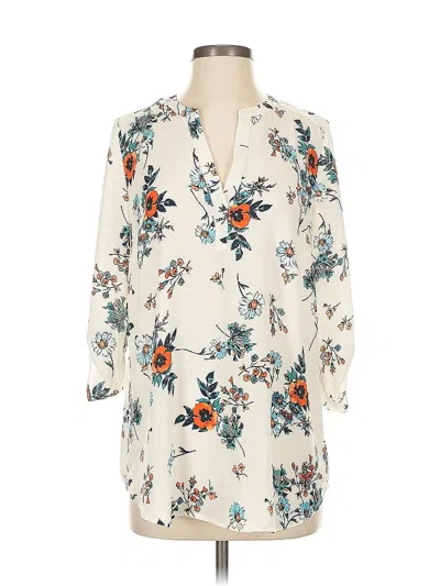 Pre-owned Daniel Rainn 3/4 Sleeve Blouse In White