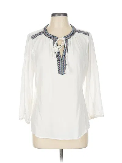 Pre-owned Daniel Rainn 3/4 Sleeve Blouse In White