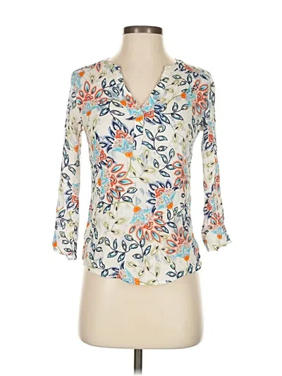 Pre-owned Daniel Rainn 3/4 Sleeve Blouse In White