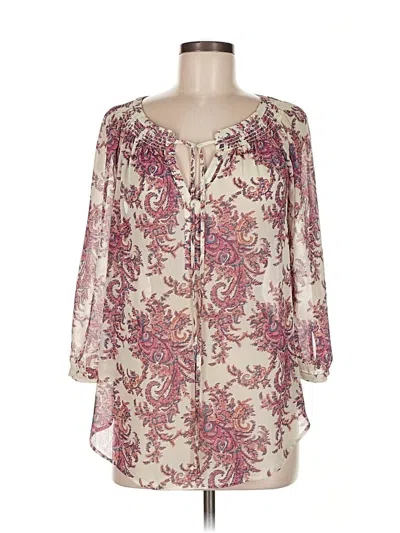 Pre-owned Daniel Rainn 3/4 Sleeve Blouse In White