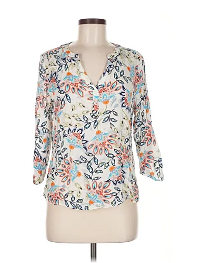 Pre-owned Daniel Rainn 3/4 Sleeve Blouse In White