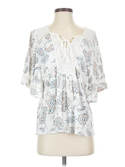 Pre-owned Daniel Rainn 3/4 Sleeve Blouse In White