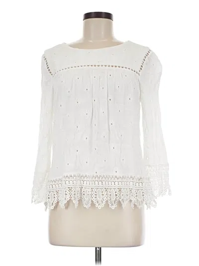 Pre-owned Daniel Rainn 3/4 Sleeve Blouse In White