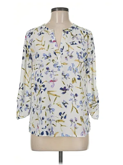 Pre-owned Daniel Rainn 3/4 Sleeve Blouse In White