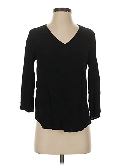 Pre-owned Daniel Rainn 3/4 Sleeve Top Black V Neck Tops
