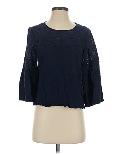 Pre-owned Daniel Rainn 3/4 Sleeve Top Blue Boatneck Tops