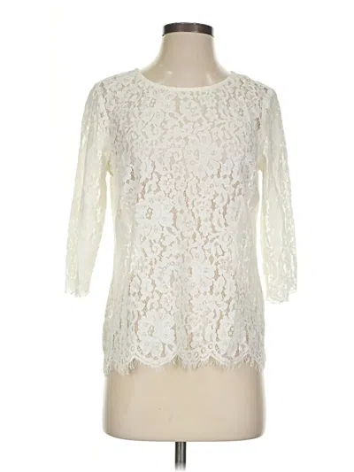 Pre-owned Daniel Rainn 3/4 Sleeve Top Ivory Boatneck Tops