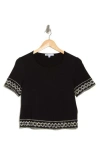 Daniel Rainn Bordered Knit T-shirt In Black