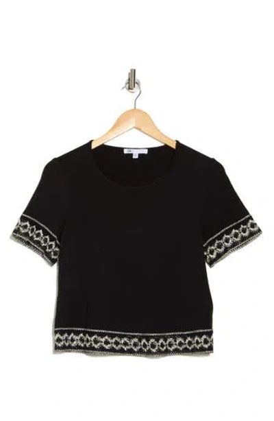 Daniel Rainn Bordered Knit T-shirt In Black