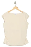 Daniel Rainn Cap Sleeve Ruched Side T-shirt In Natural