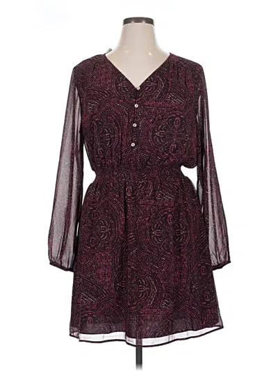 Pre-owned Daniel Rainn Casual Dress In Burgundy