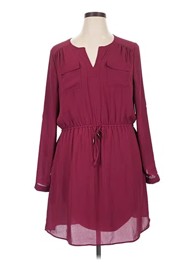 Pre-owned Daniel Rainn Casual Dress In Burgundy
