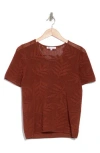 Daniel Rainn Cotton Jacquard Short Sleeve Sweater
