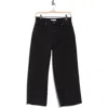 Daniel Rainn Crop Raw Hem Jeans In Black Acid Wash