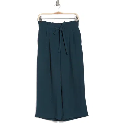 Daniel Rainn Crop Wide Leg Pants In Teal Ocean