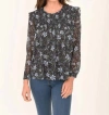Daniel Rainn Londyn Boho Smocked Long Sleeve Top In Multi In Multi