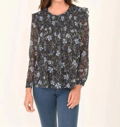 Daniel Rainn Londyn Boho Smocked Long Sleeve Top In Multi