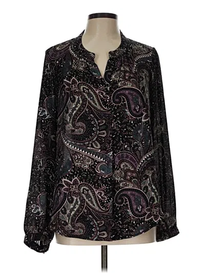 Pre-owned Daniel Rainn Long Sleeve Blouse In Black
