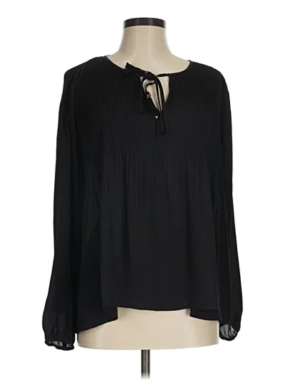 Pre-owned Daniel Rainn Long Sleeve Blouse In Black