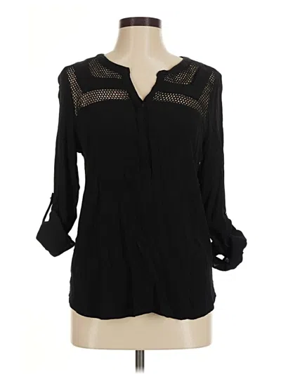 Pre-owned Daniel Rainn Long Sleeve Blouse In Black