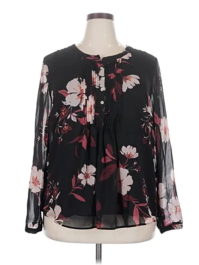 Pre-owned Daniel Rainn Long Sleeve Blouse In Black
