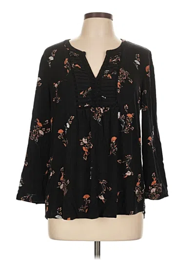 Pre-owned Daniel Rainn Long Sleeve Blouse In Black