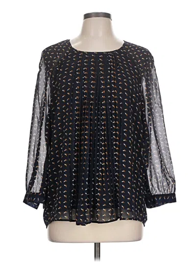 Pre-owned Daniel Rainn Long Sleeve Blouse In Black