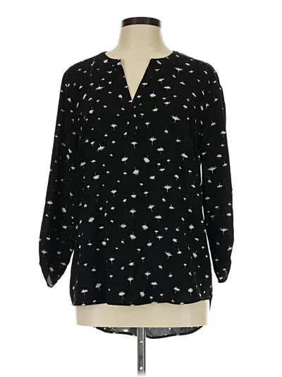 Pre-owned Daniel Rainn Long Sleeve Blouse In Black