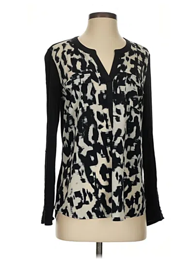 Pre-owned Daniel Rainn Long Sleeve Blouse In Black