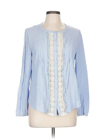 Pre-owned Daniel Rainn Long Sleeve Blouse In Blue