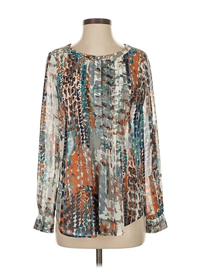 Pre-owned Daniel Rainn Long Sleeve Blouse In Blue